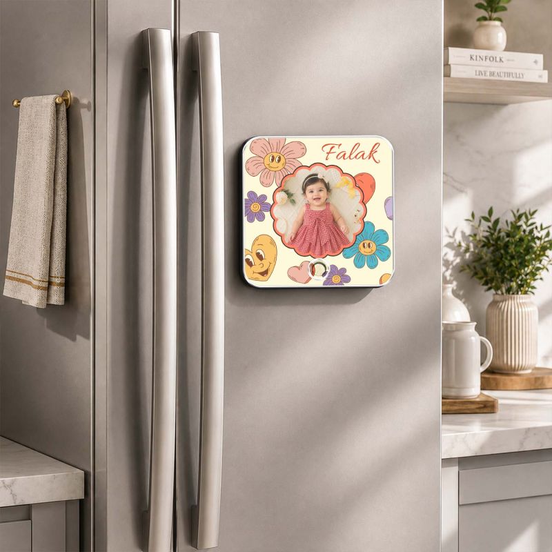 Personalised Birthday Gift for Baby Girl Customized Musical Fridge Magnet with Photo and Song  Audio Message Gift Rechargeable Sound Magnet